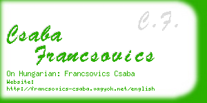 csaba francsovics business card